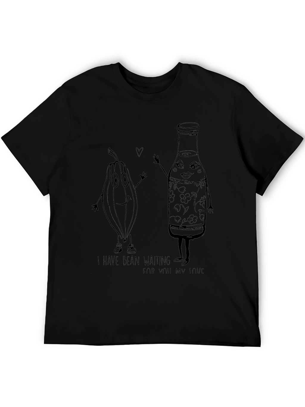 Funny Bean Waiting T-Shirt - Black