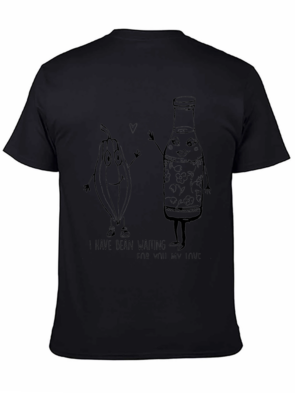 Funny Bean Waiting T-Shirt - Black