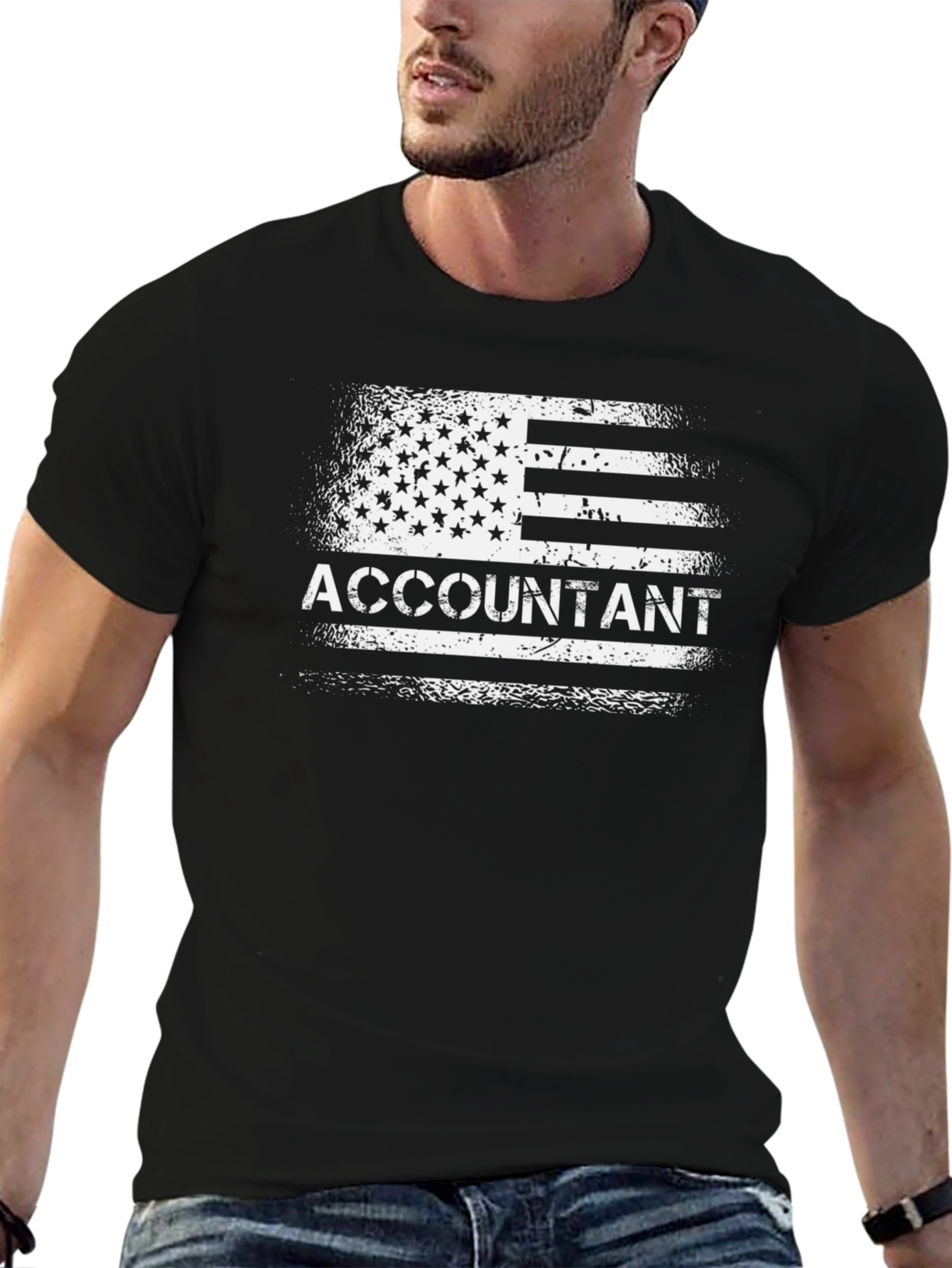 Accountant USA Flag Graphic Tee