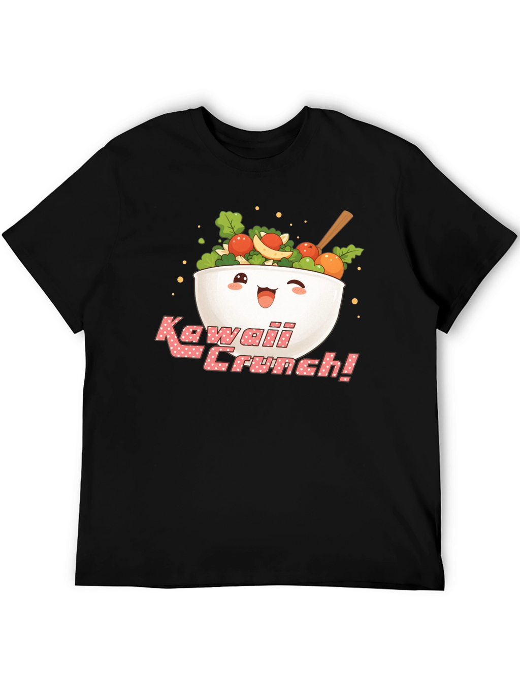 Kawaii Crunch Salad Bowl Graphic T-Shirt