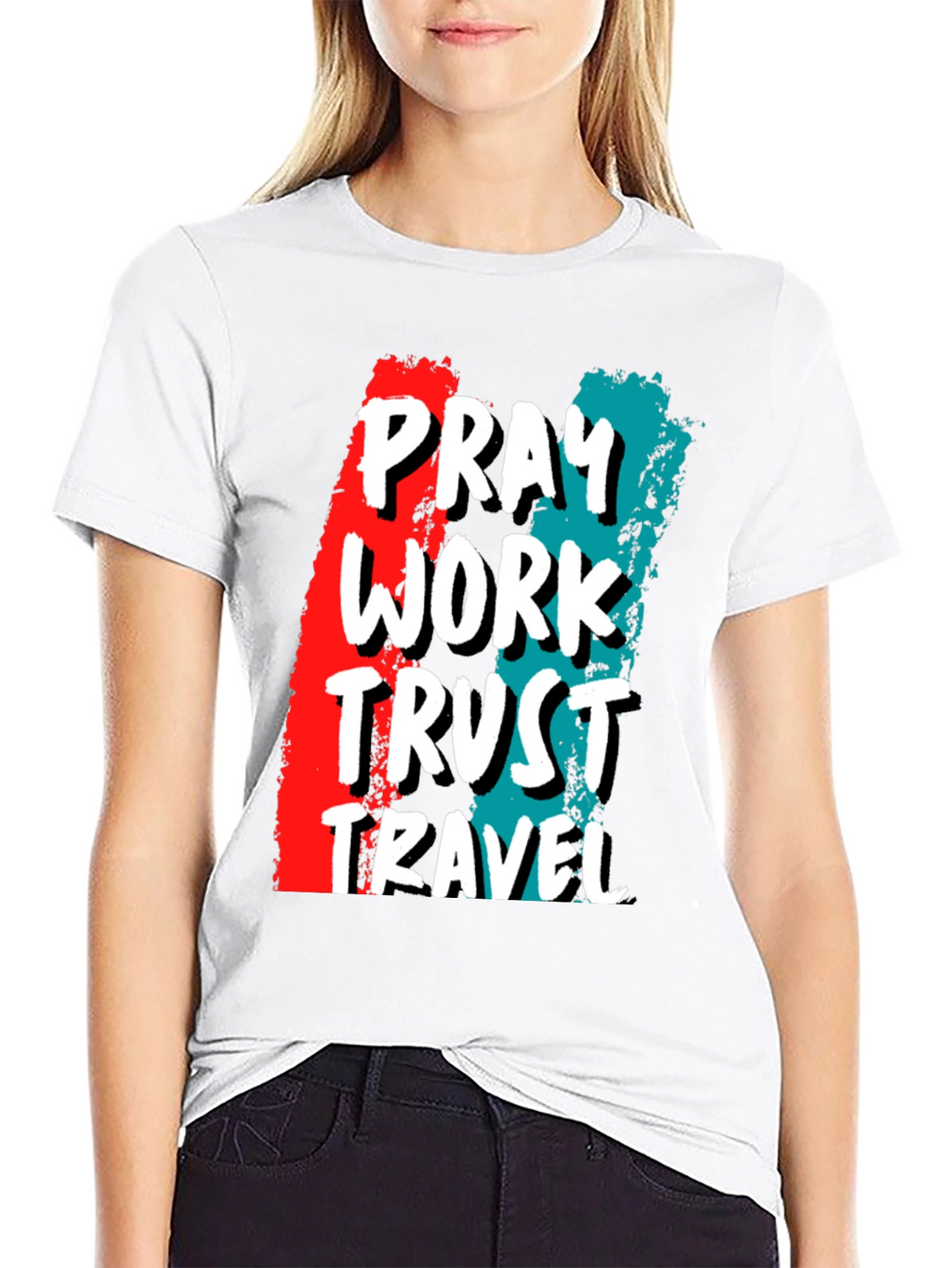 Pray Work Trust Travel Graphic Tee
