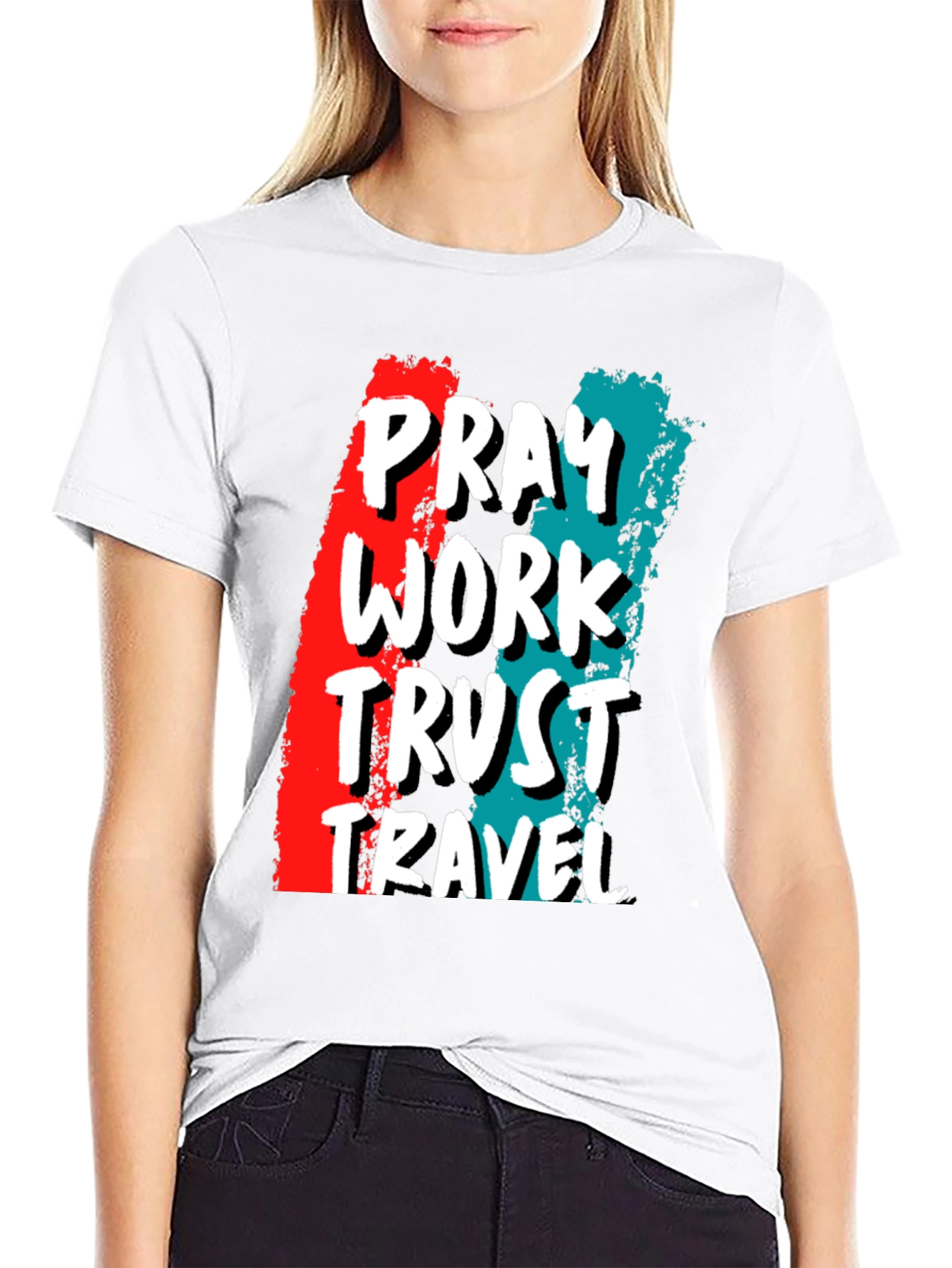 Pray Work Trust Travel Graphic Tee