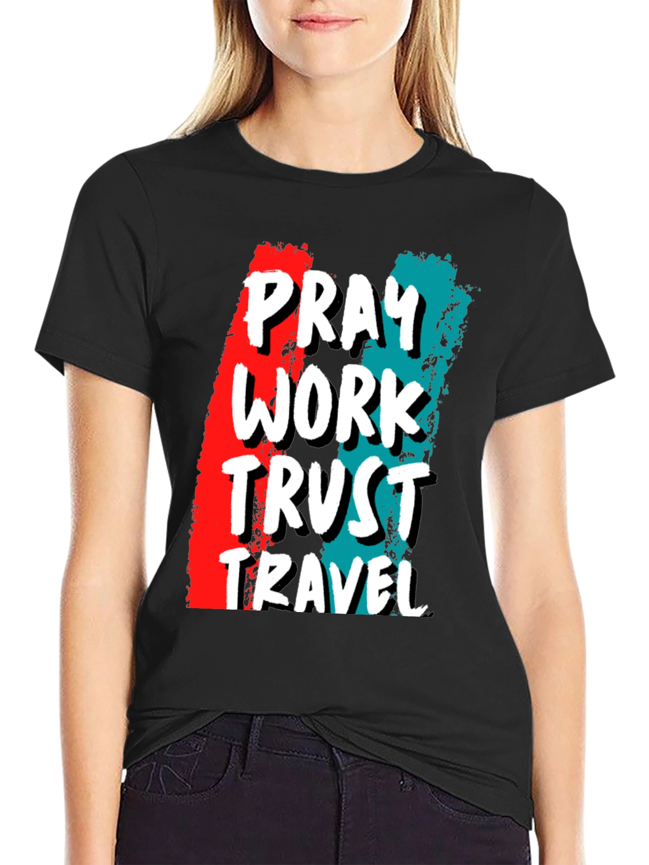 Pray Work Trust Travel Graphic Tee