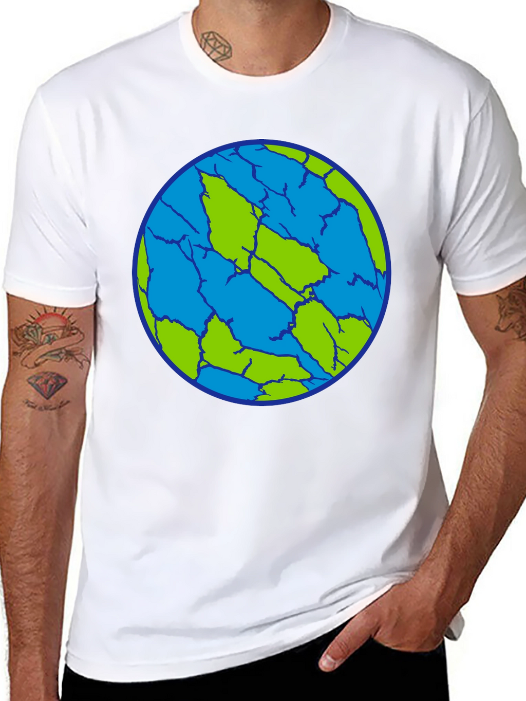 Cracked Earth T-Shirt - Unique Planet Design