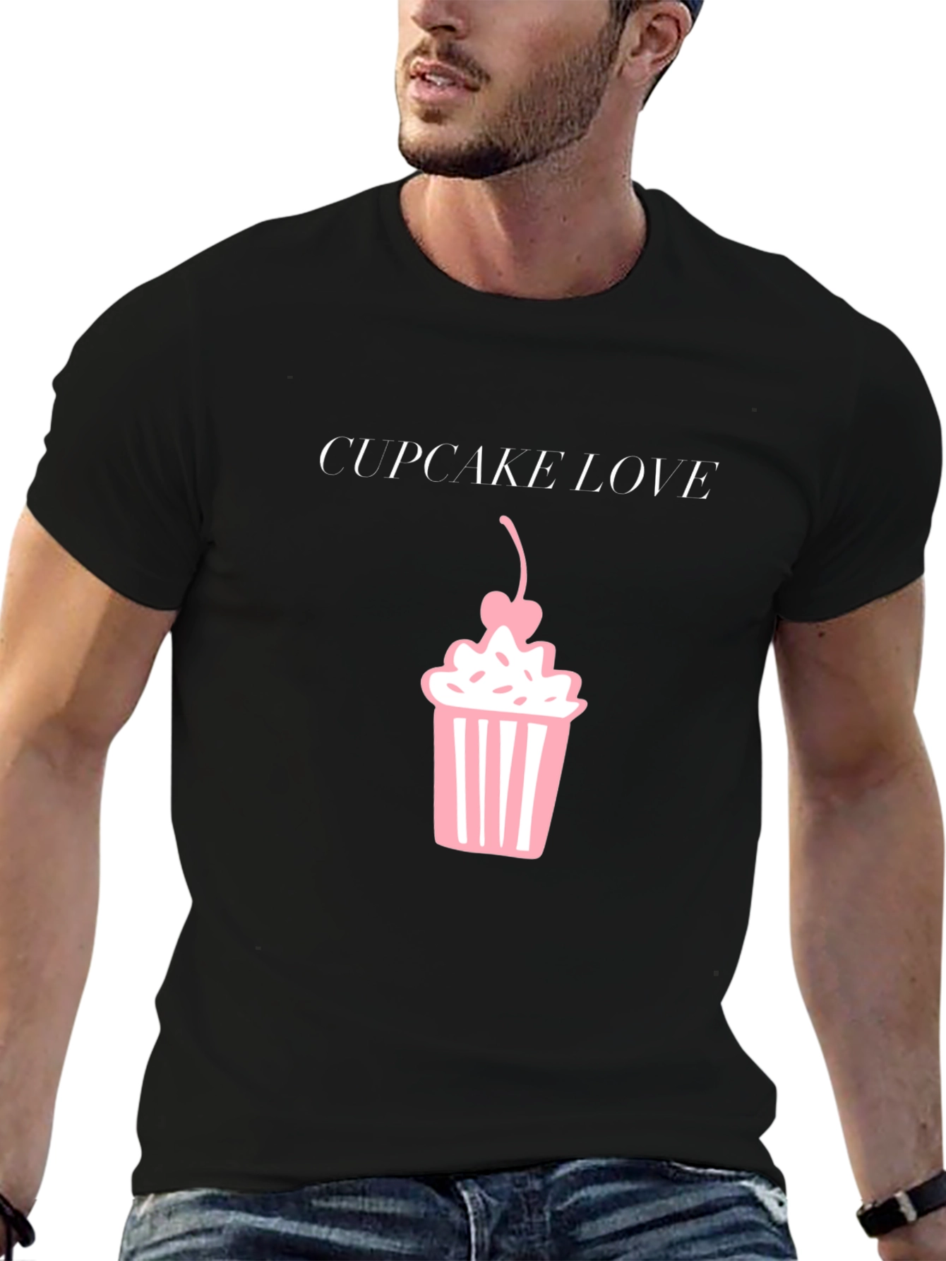 Cupcake Love Graphic T-Shirt - Black