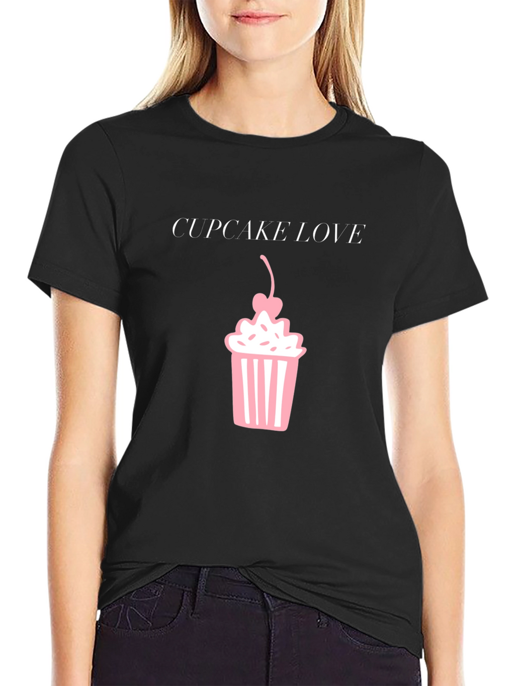 Cupcake Love Graphic T-Shirt - Black