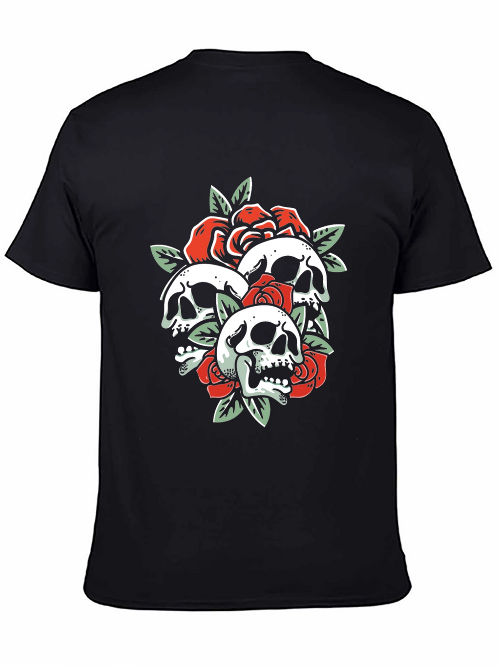 Skull & Roses Graphic Tee - Black T-Shirt