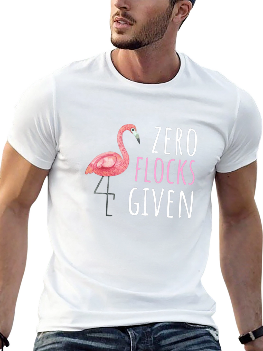 Zero Flocks Given T-Shirt Funny Flamingo Tee