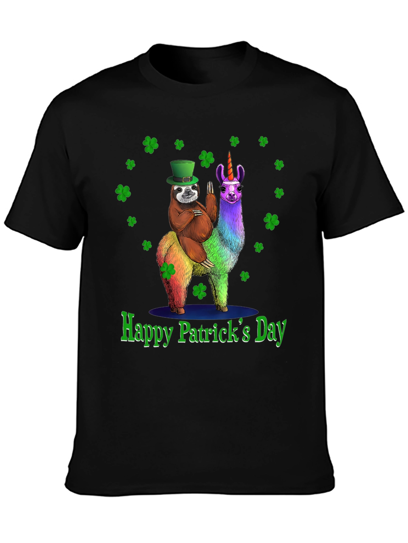 St. Patricks Day Sloth Llama Unicorn T-Shirt