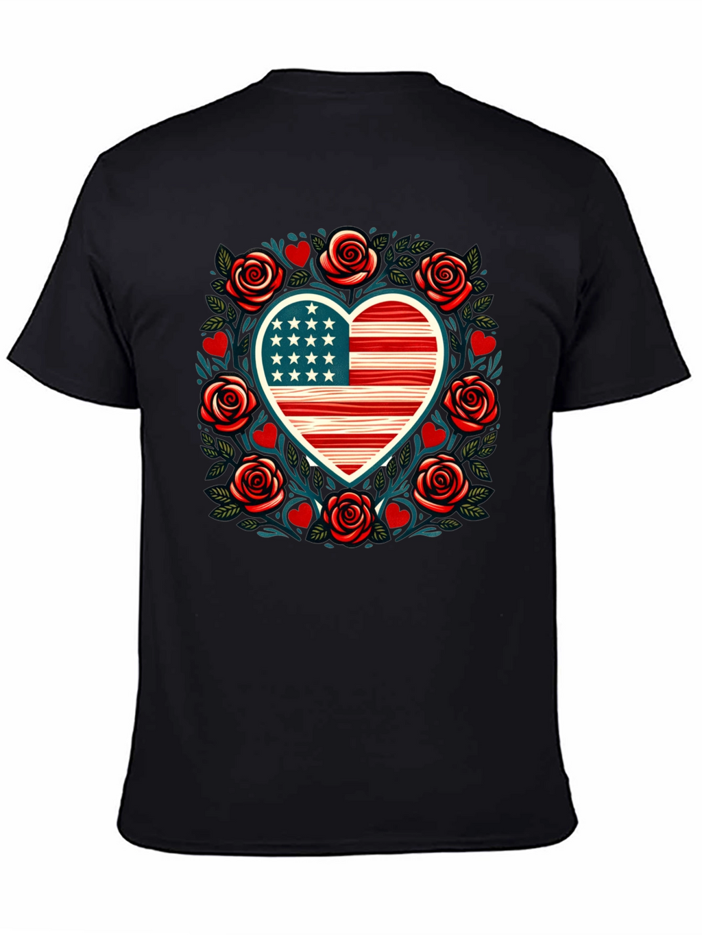 Patriotic Heart & Roses Tee