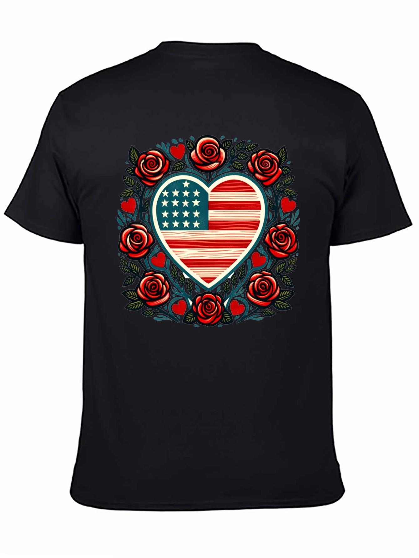 Patriotic Heart & Roses Tee