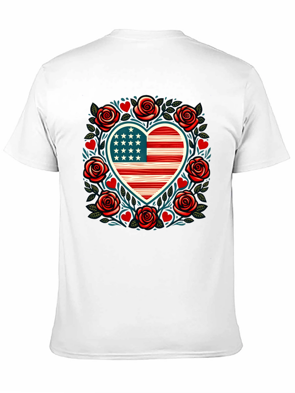 Patriotic Heart & Roses Tee