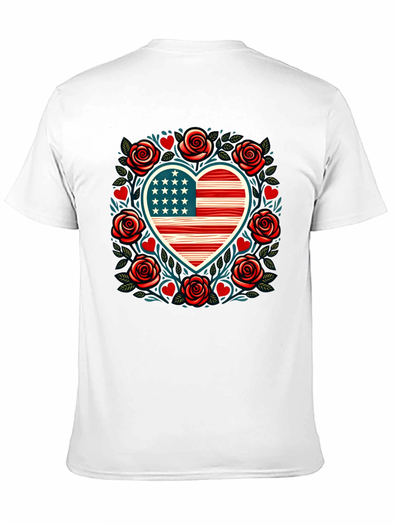 Patriotic Heart & Roses Tee