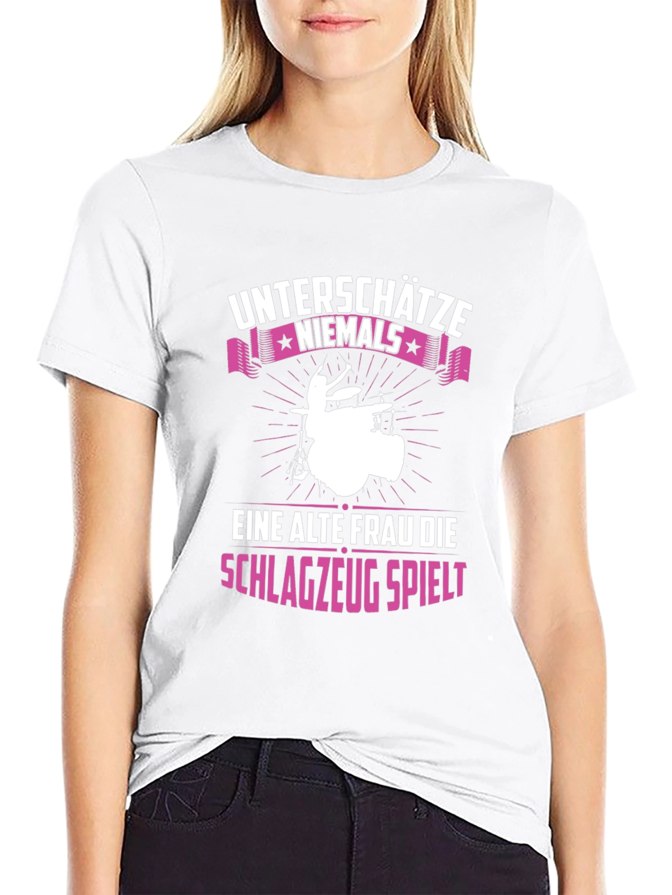 Unterschatze Niemals Drummer Graphic Tee