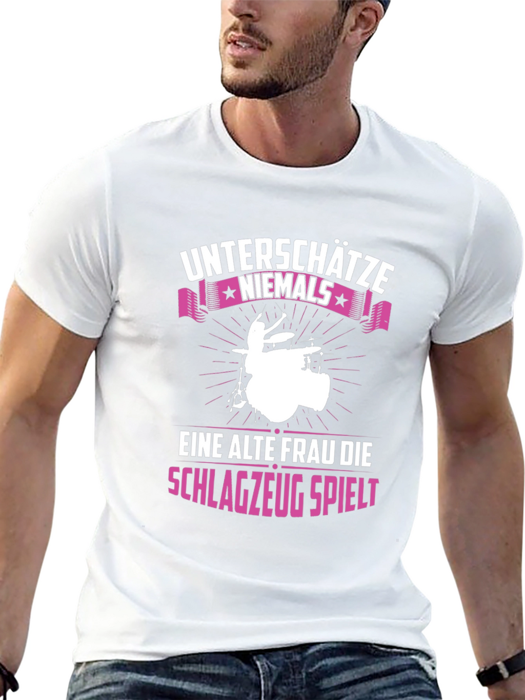 Unterschatze Niemals Drummer Graphic Tee