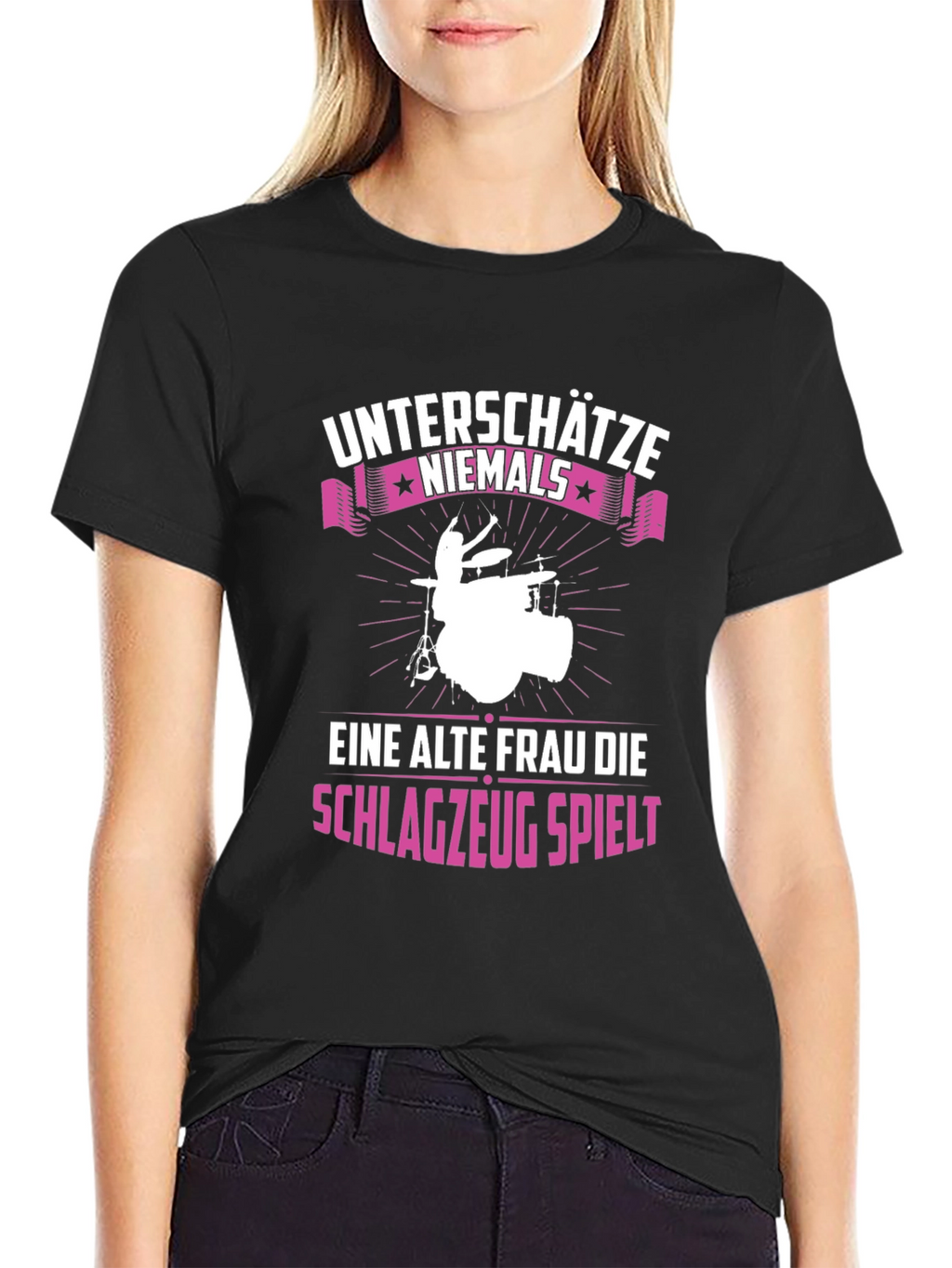 Unterschatze Niemals Drummer Graphic Tee