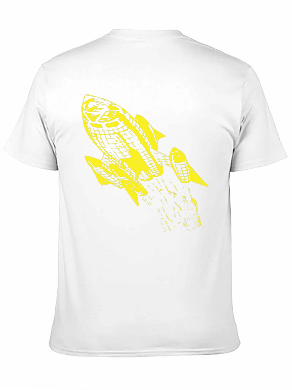 Retro Rocket Graphic Tee - Black Cotton T-Shirt