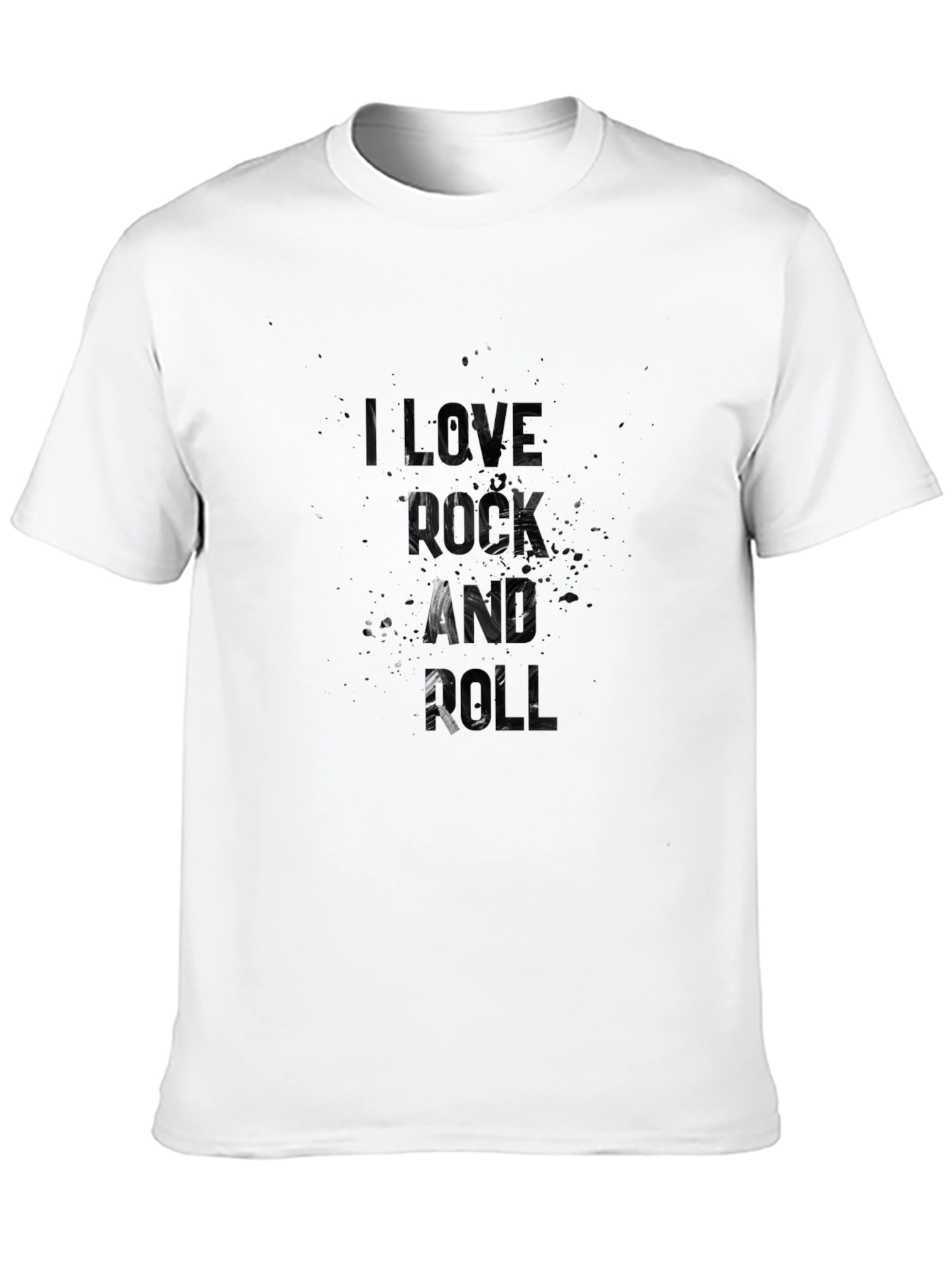 I Love Rock and Roll Mens Black Graphic T-Shirt