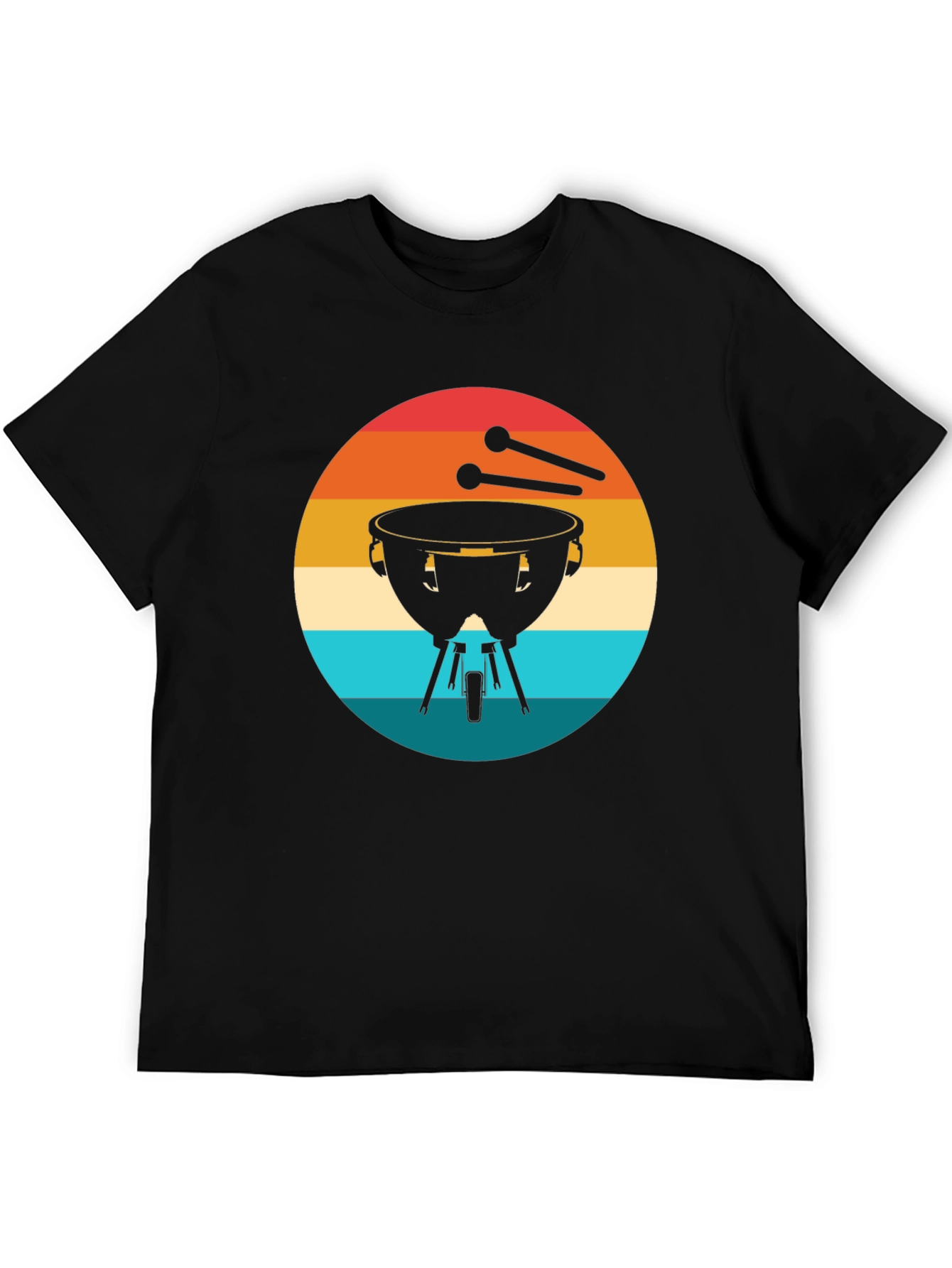 Retro Timpani Drummer Black T-Shirt