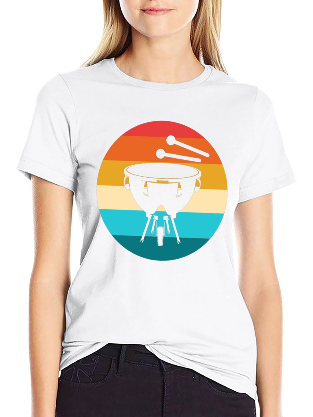 Retro Timpani Drummer Black T-Shirt