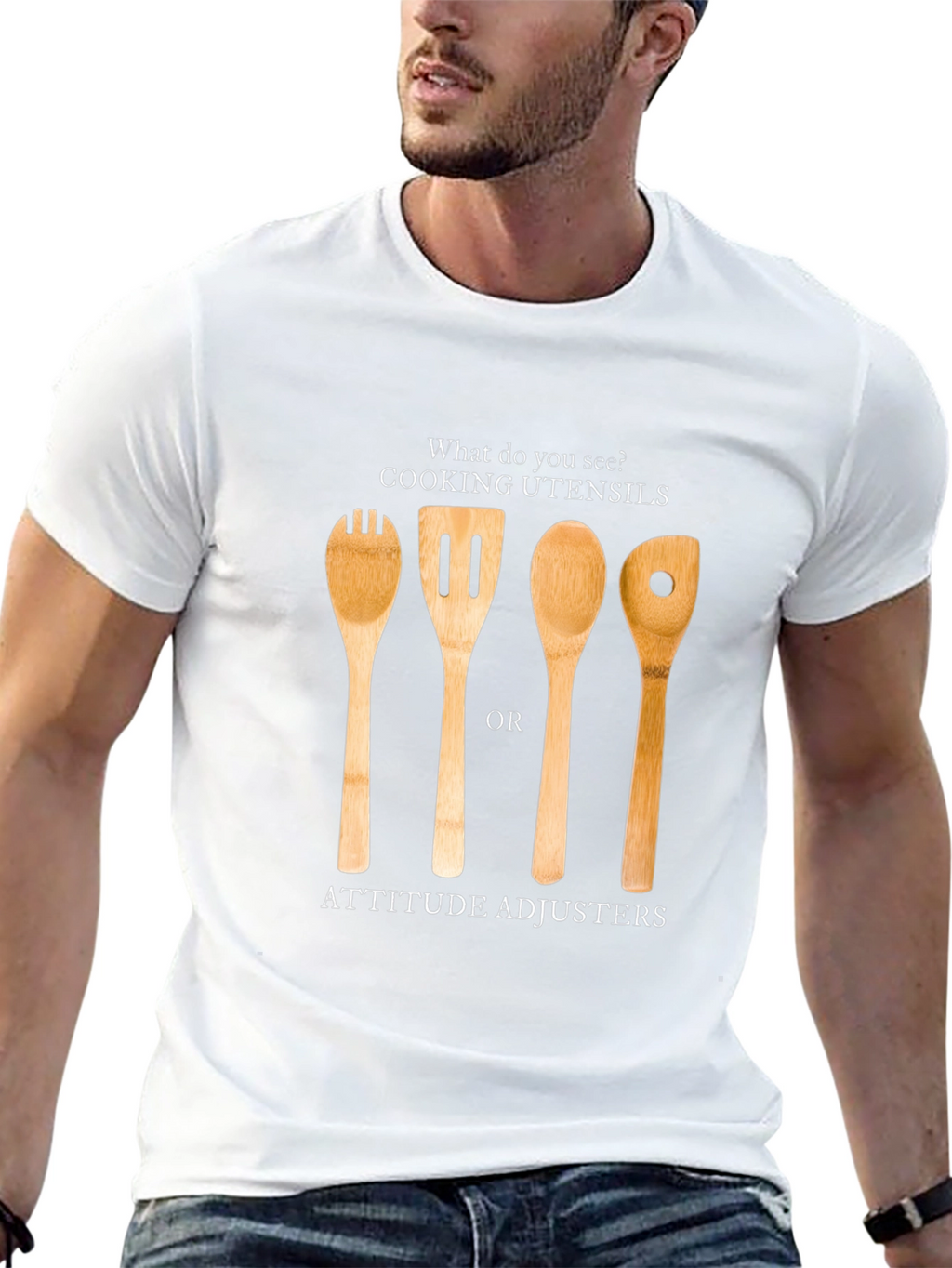 Attitude Adjuster T-Shirt - Funny Kitchen Utensil Design