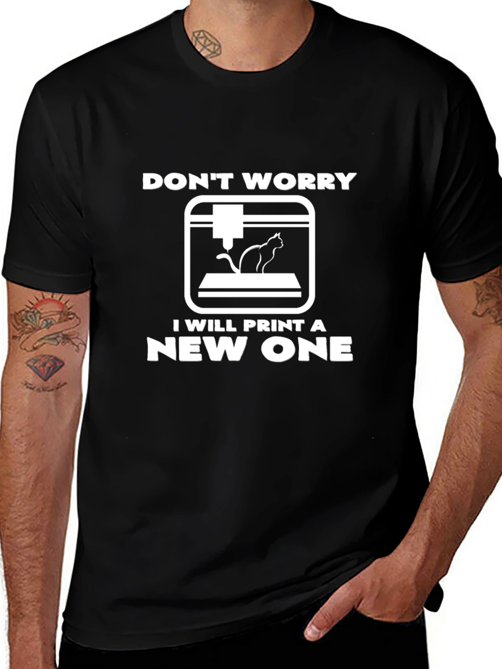 3D Printing Cat Lover T-Shirt - Funny Geek Tee