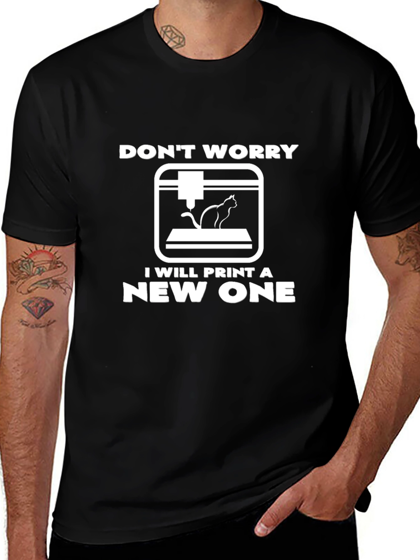 3D Printing Cat Lover T-Shirt - Funny Geek Tee