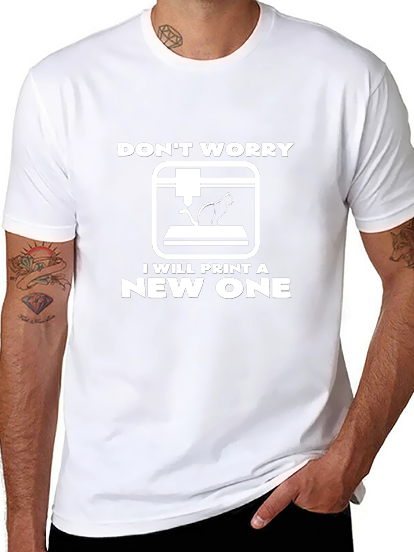 3D Printing Cat Lover T-Shirt - Funny Geek Tee