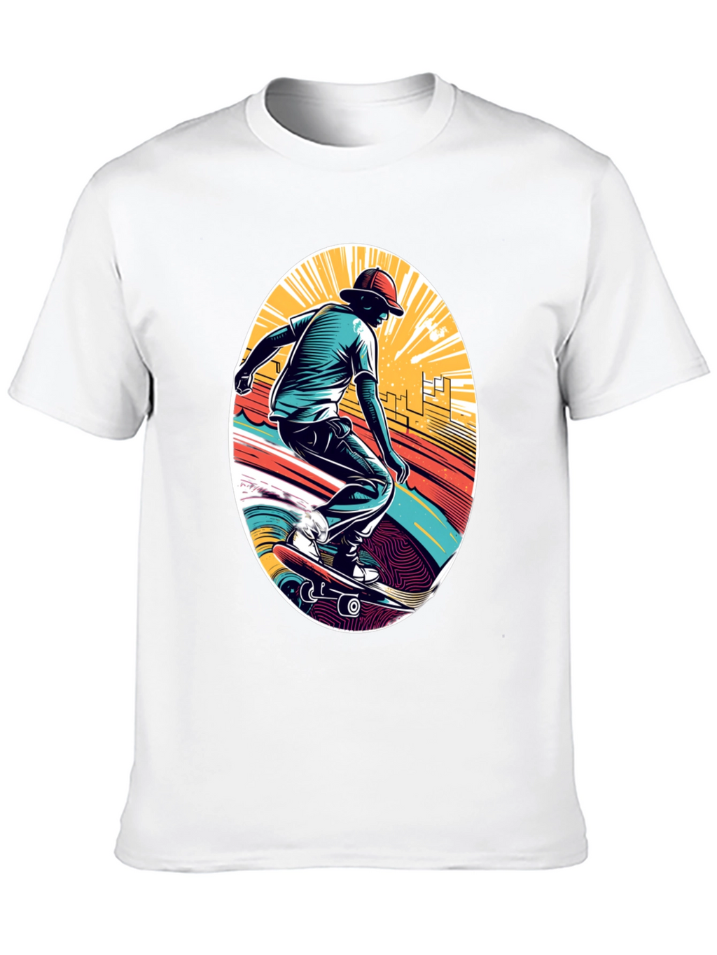 Skateboarder Graphic Black T-Shirt
