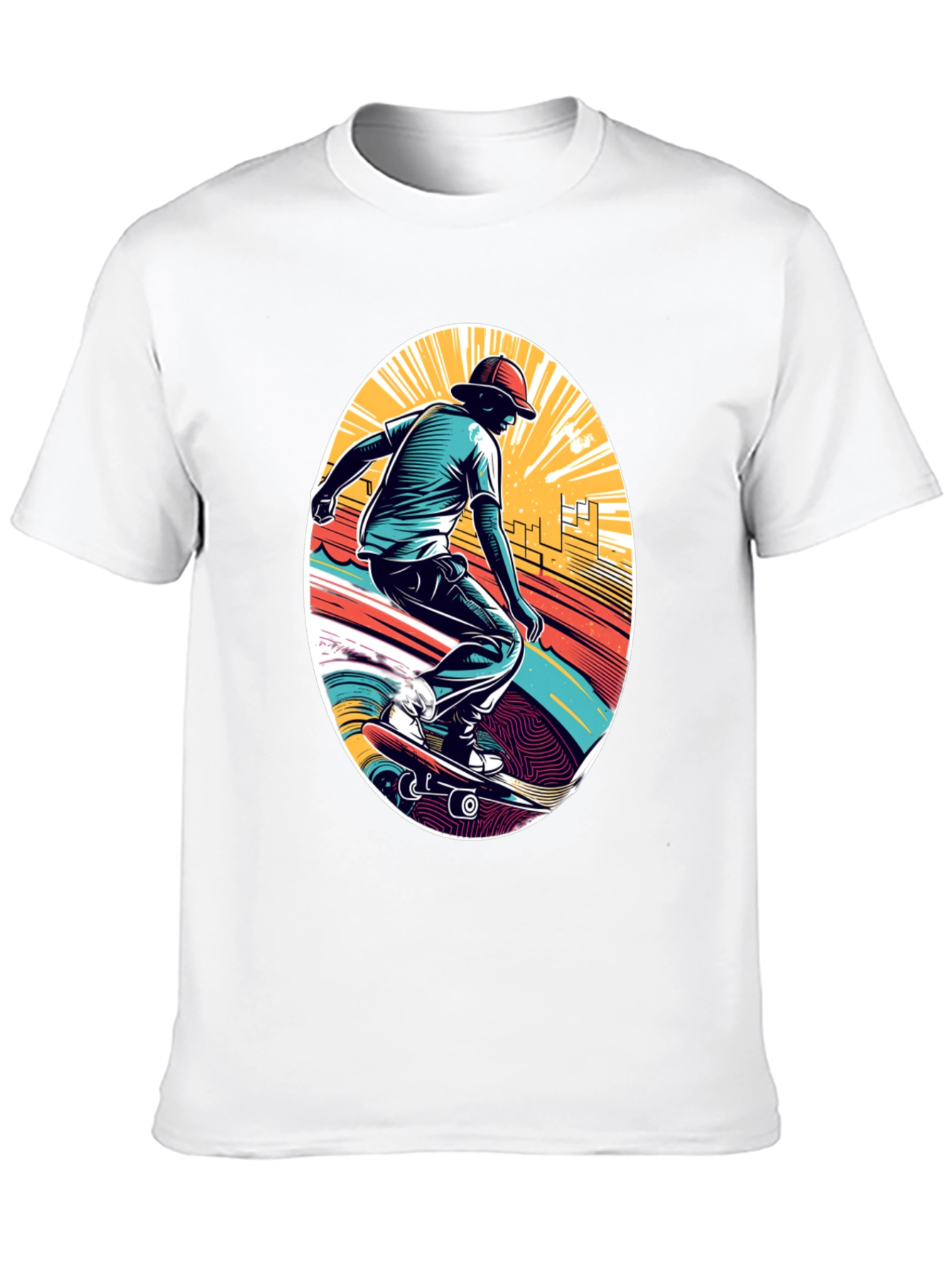 Skateboarder Graphic Black T-Shirt