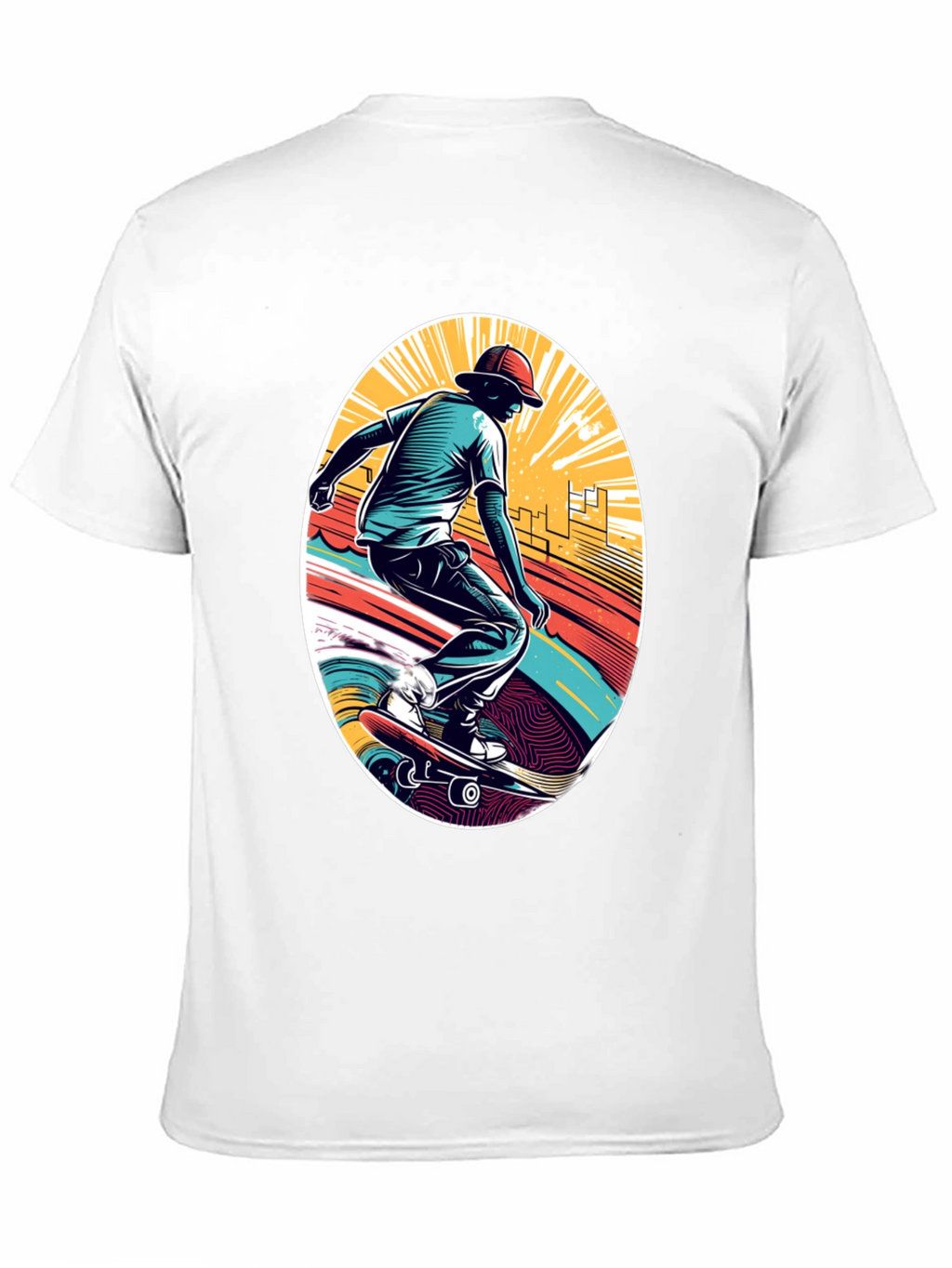 Skateboarder Graphic Black T-Shirt