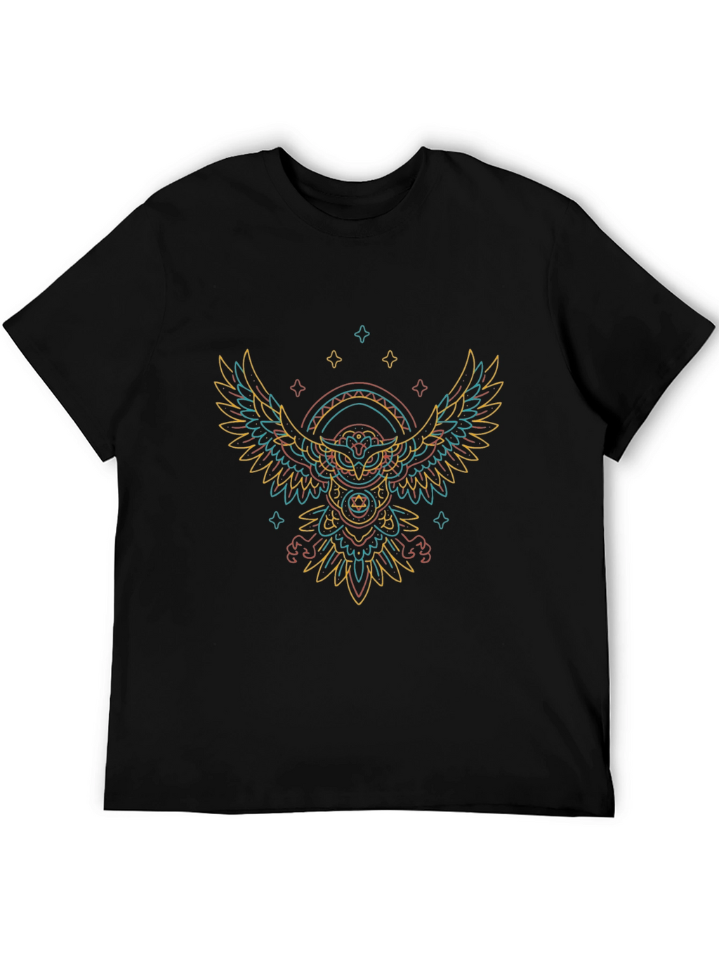 Abstract Owl Graphic Print T-Shirt