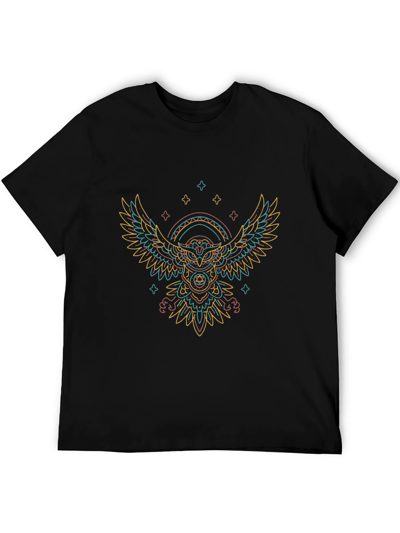 Abstract Owl Graphic Print T-Shirt