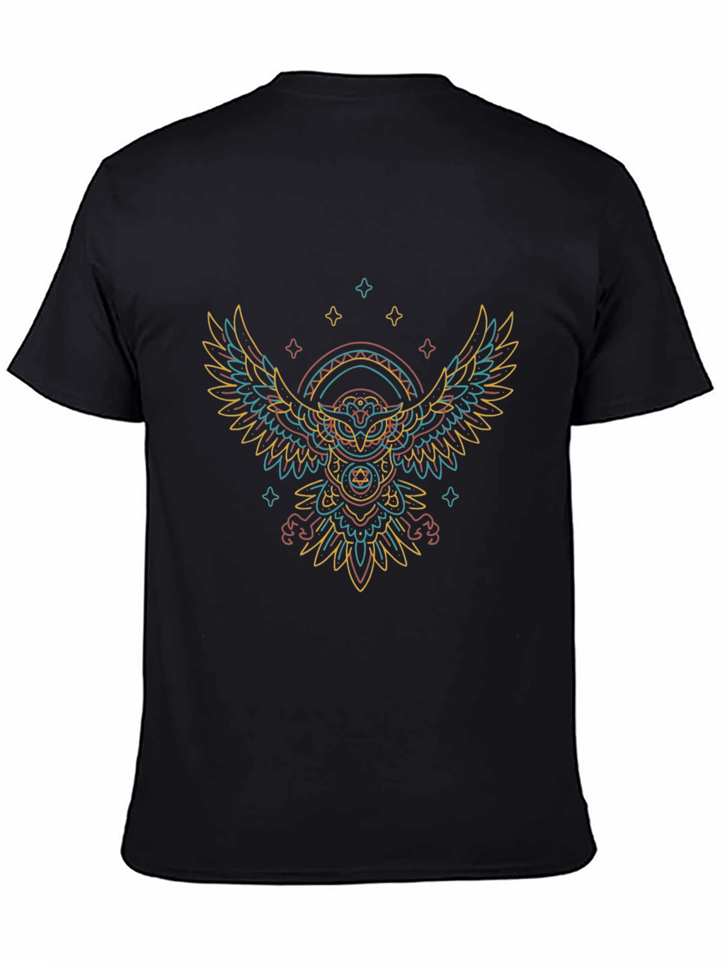 Abstract Owl Graphic Print T-Shirt