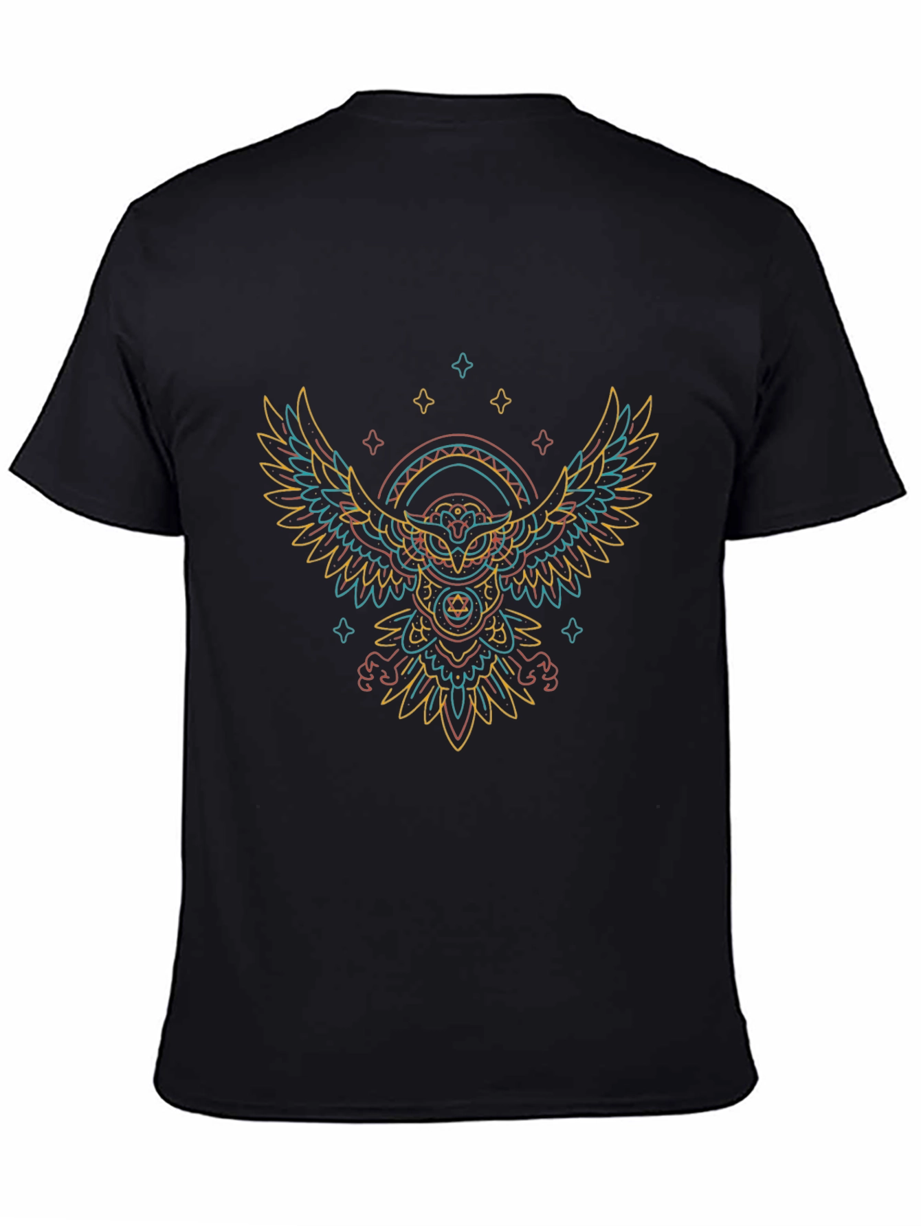Abstract Owl Graphic Print T-Shirt
