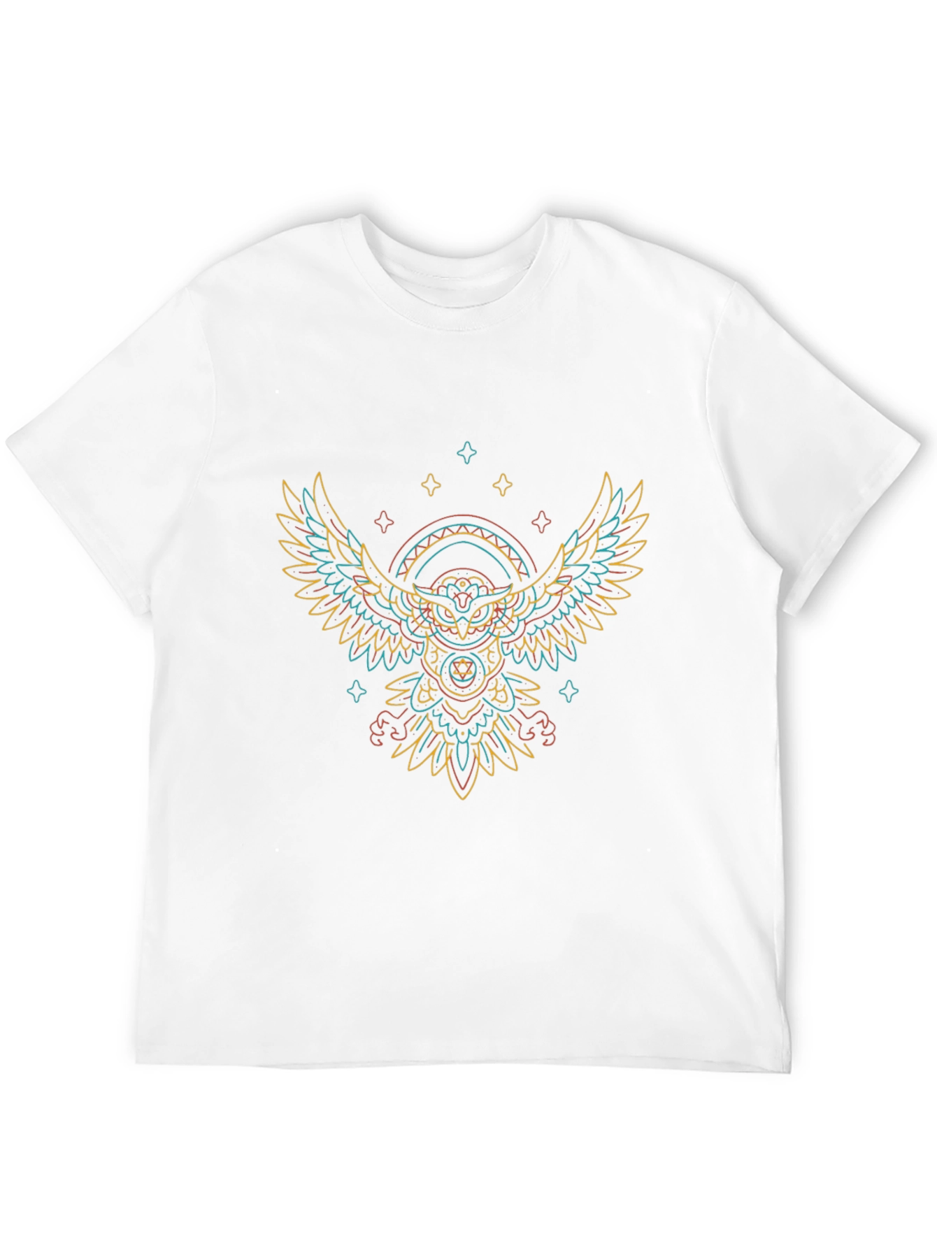 Abstract Owl Graphic Print T-Shirt
