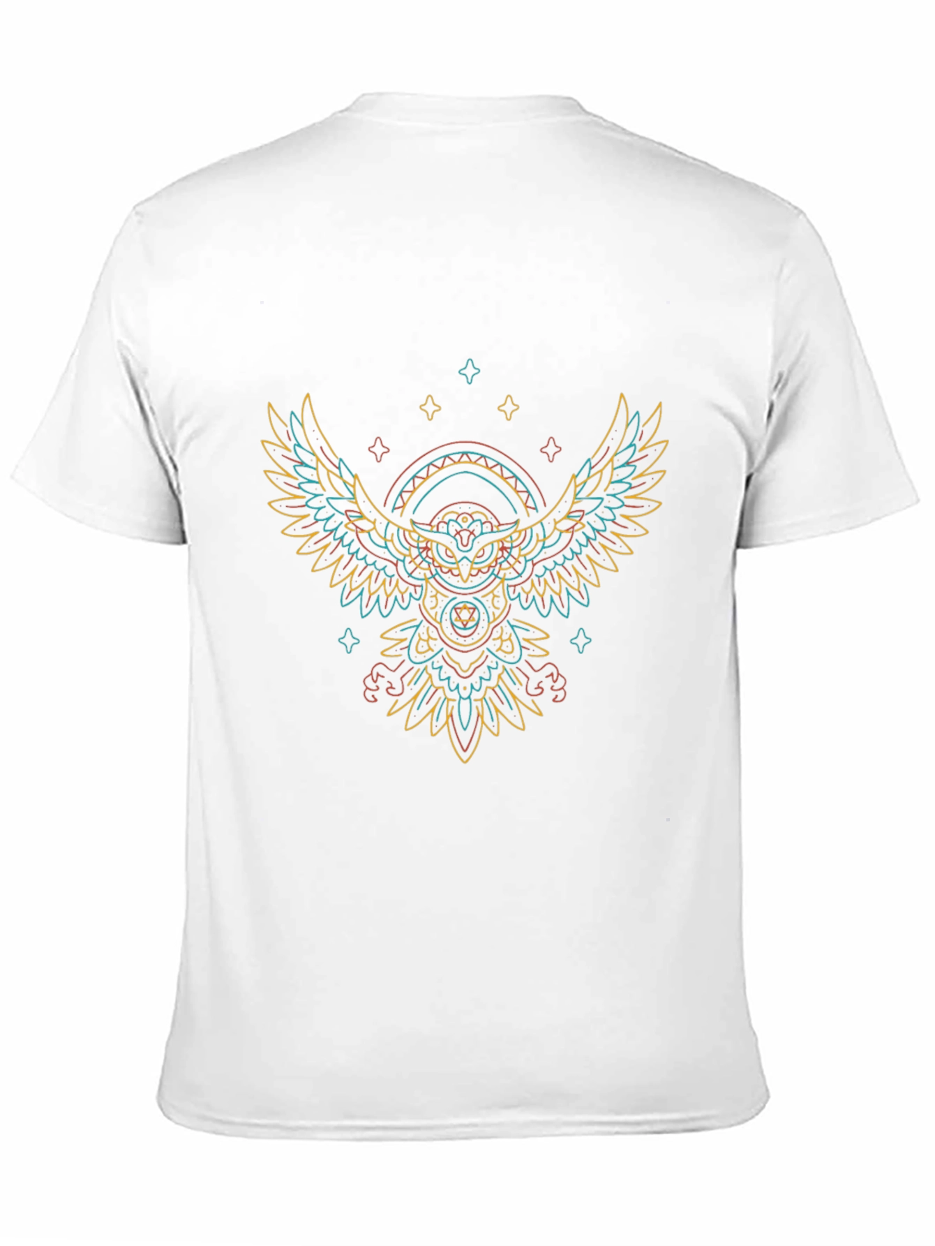 Abstract Owl Graphic Print T-Shirt