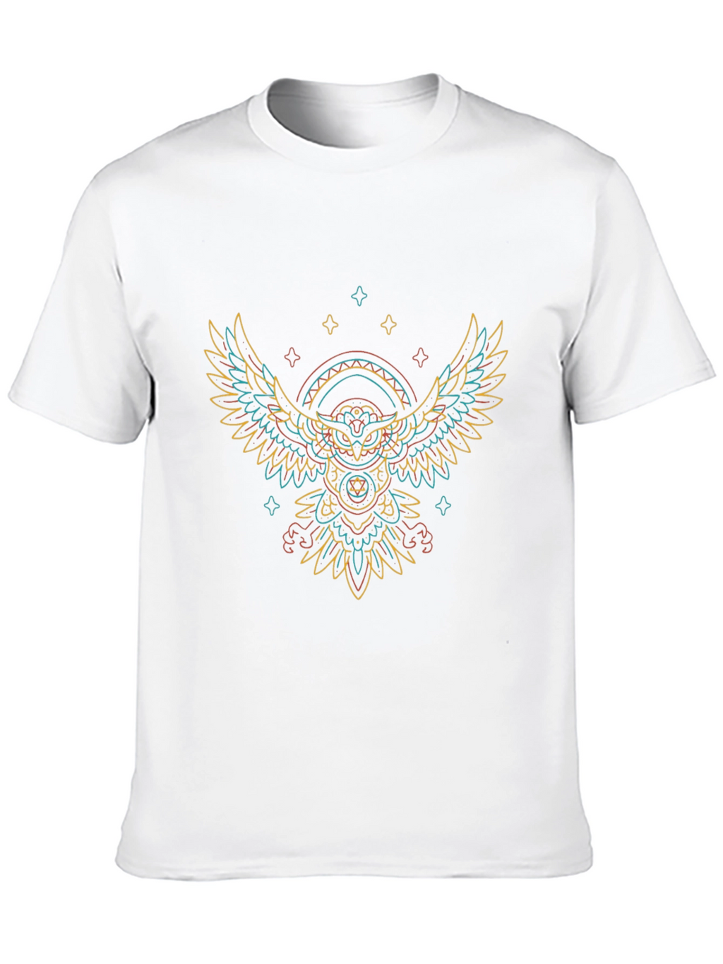 Abstract Owl Graphic Print T-Shirt