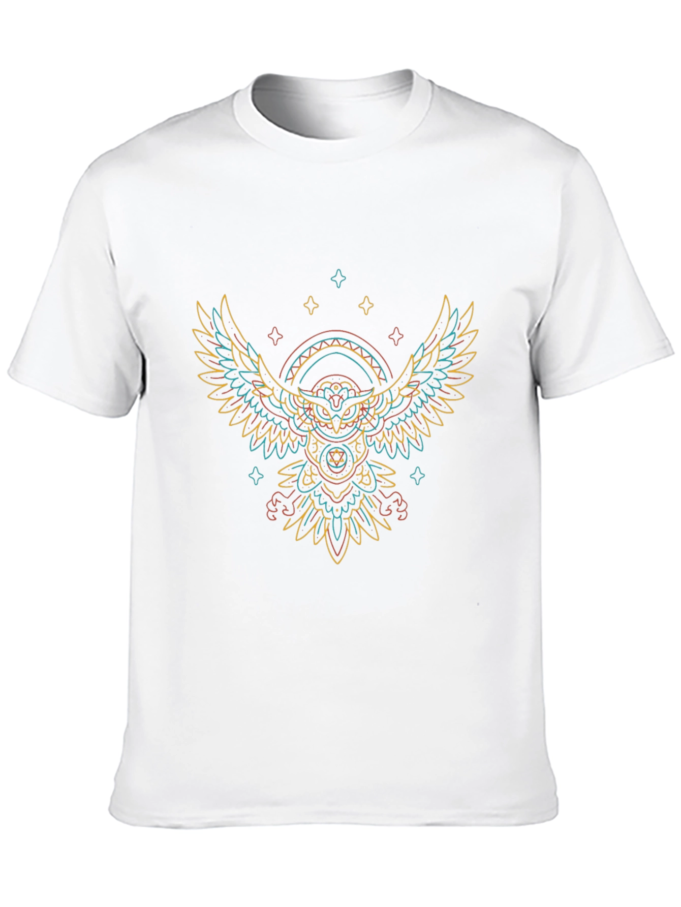 Abstract Owl Graphic Print T-Shirt