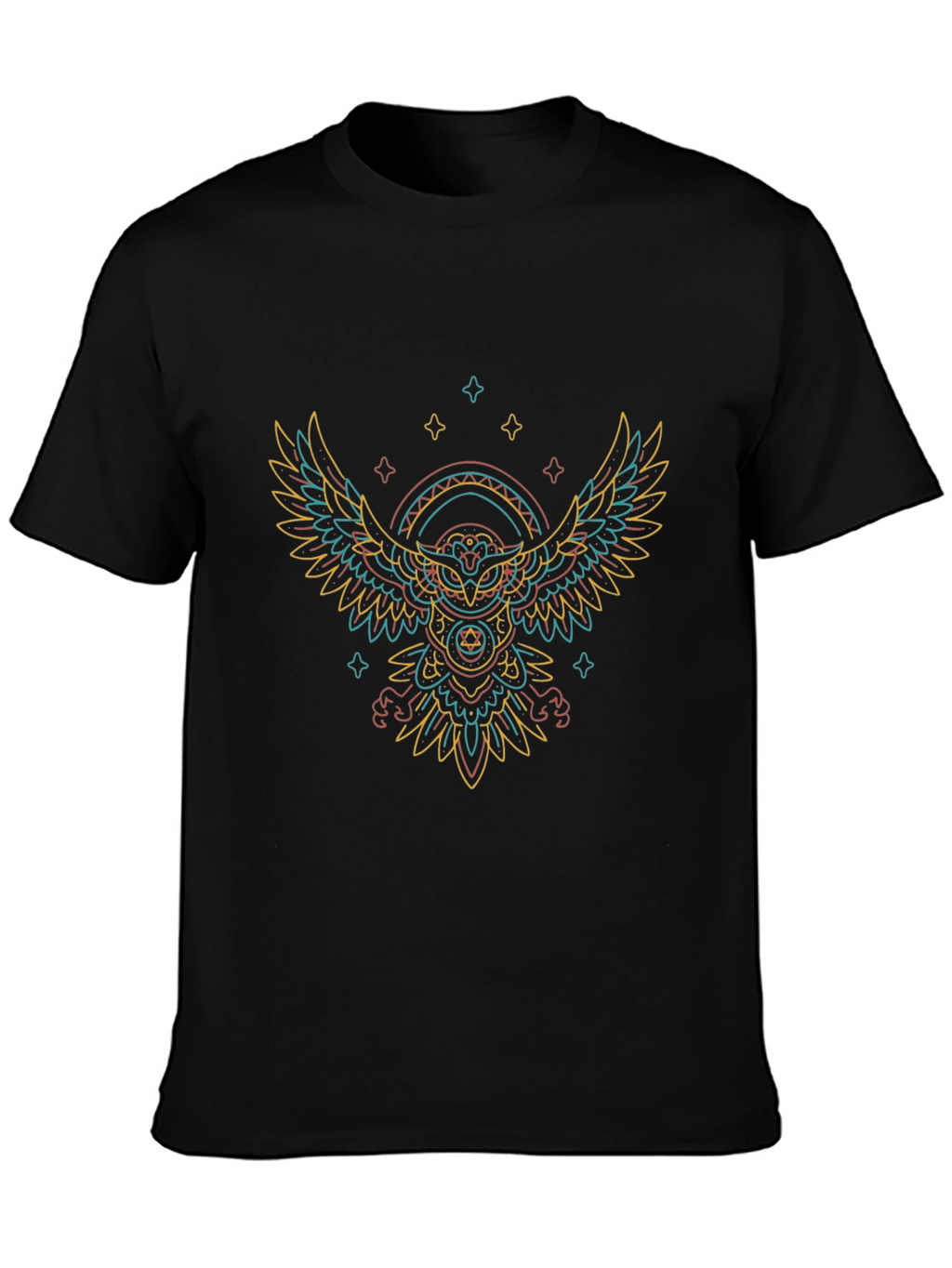 Abstract Owl Graphic Print T-Shirt