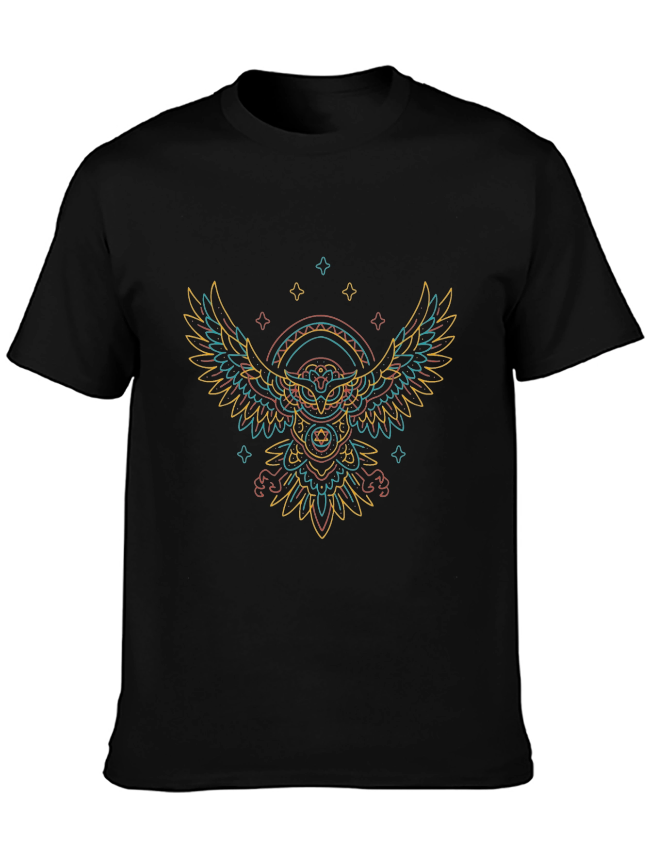 Abstract Owl Graphic Print T-Shirt