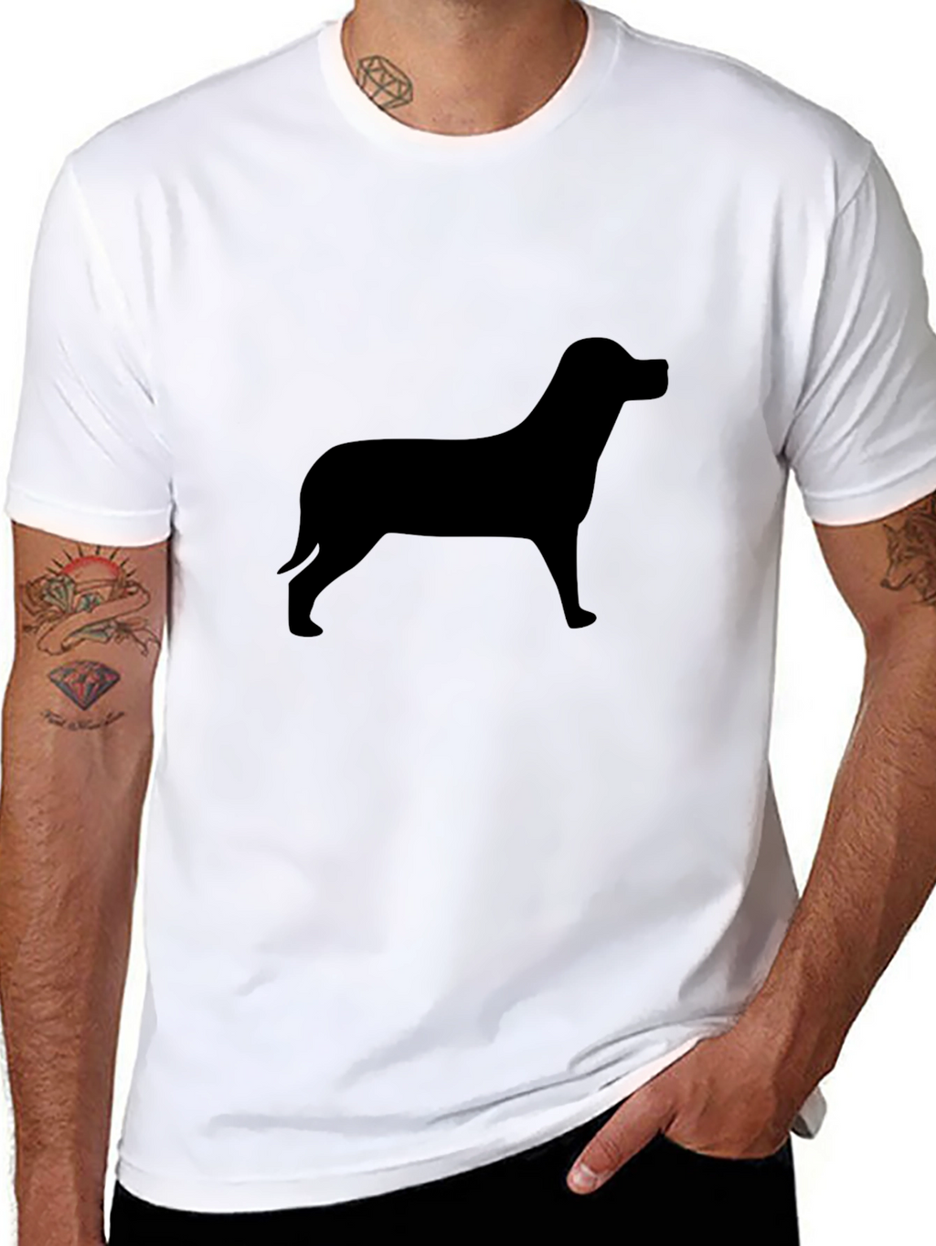 Black Dog Silhouette Tee - Mens Graphic T-Shirt