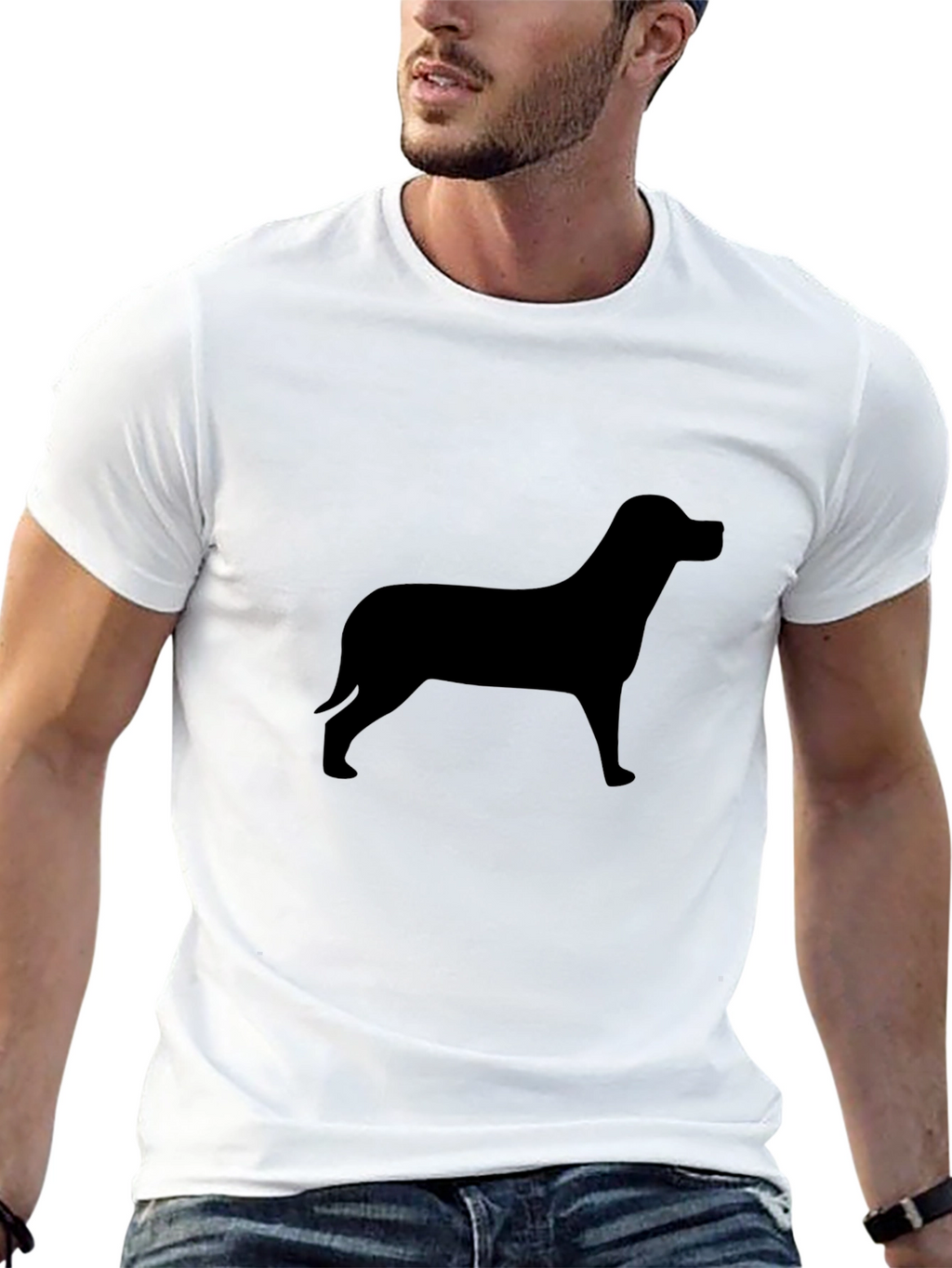 Black Dog Silhouette Tee - Mens Graphic T-Shirt