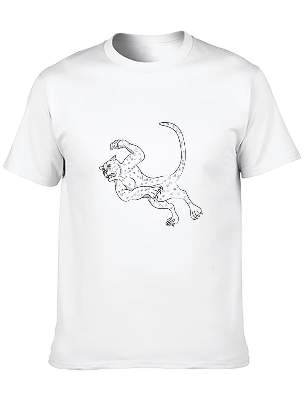 Mens Black Graphic Tee - Lion Design