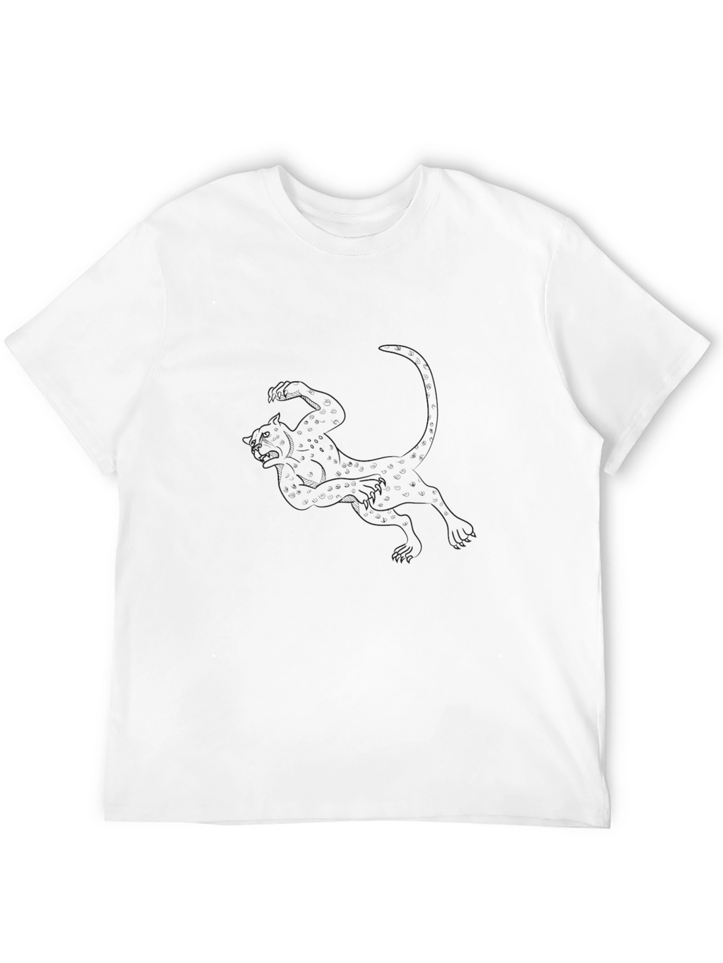 Mens Black Graphic Tee - Lion Design
