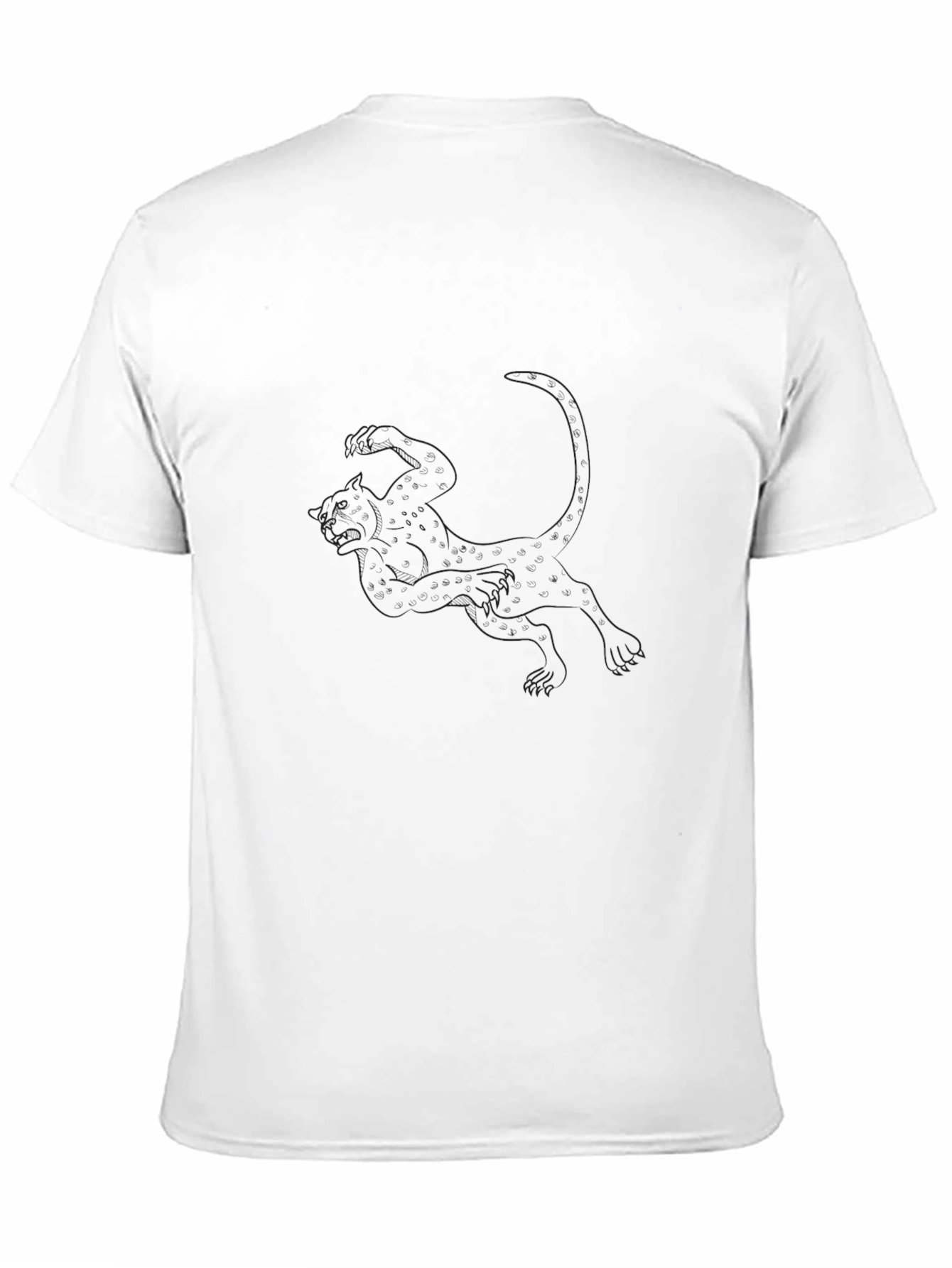 Mens Black Graphic Tee - Lion Design
