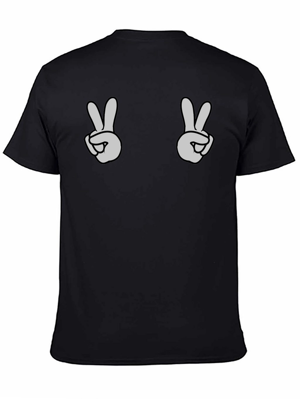 Peace Sign Graphic Tee - Black Casual Shirt