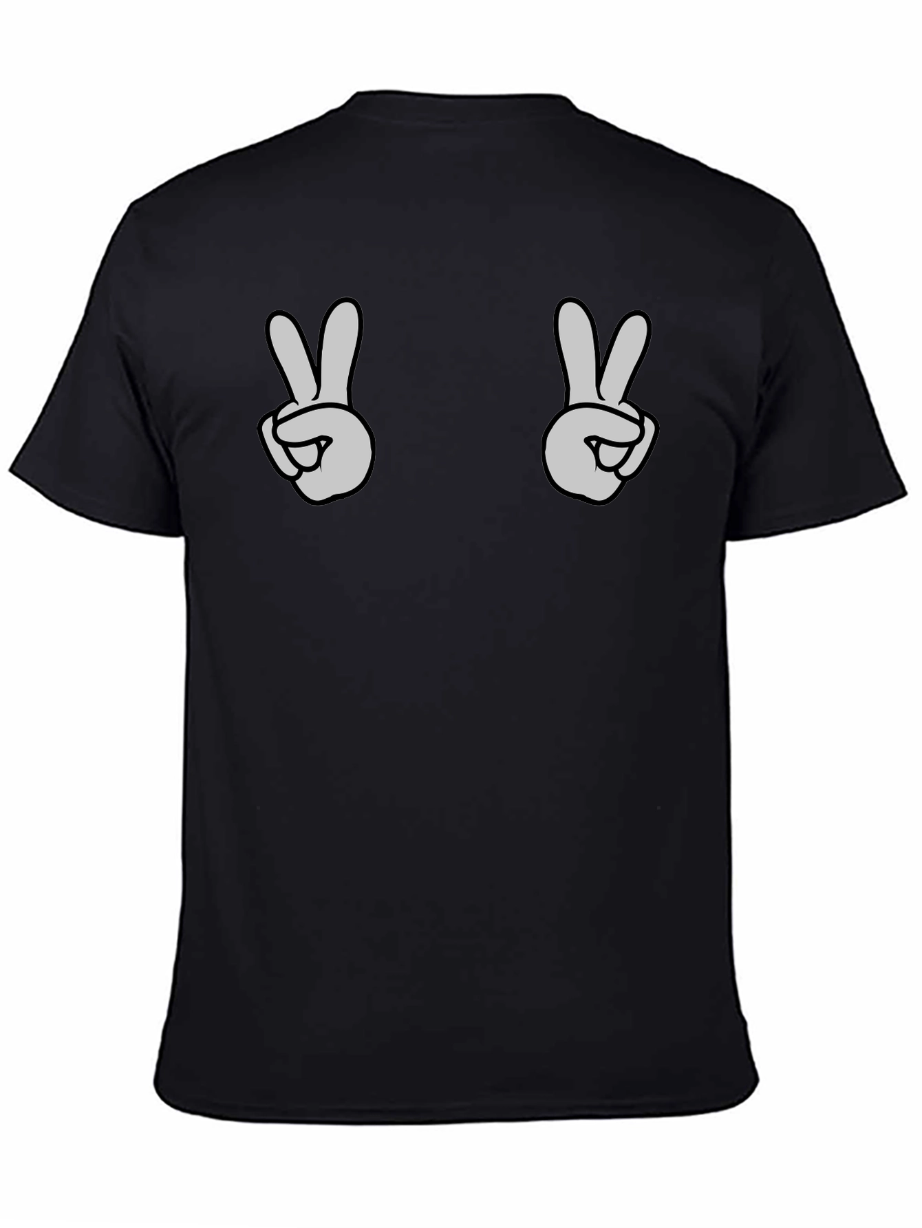 Peace Sign Graphic Tee - Black Casual Shirt