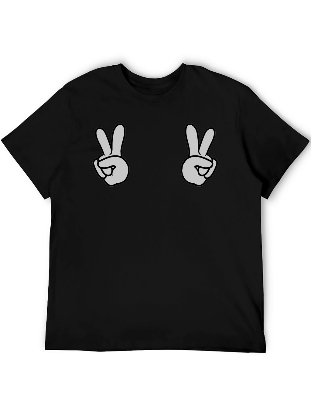 Peace Sign Graphic Tee - Black Casual Shirt