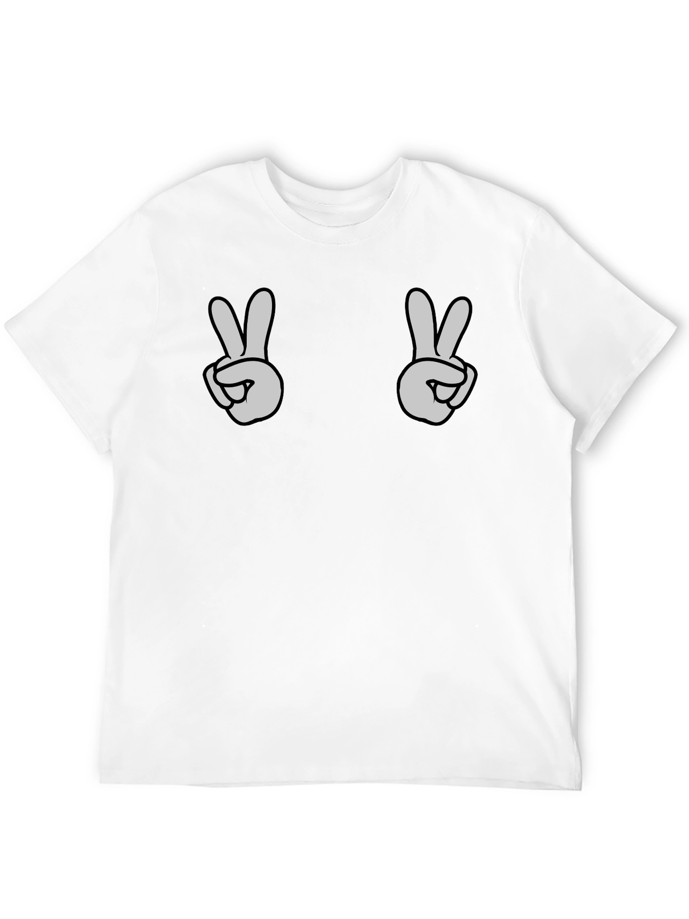 Peace Sign Graphic Tee - Black Casual Shirt